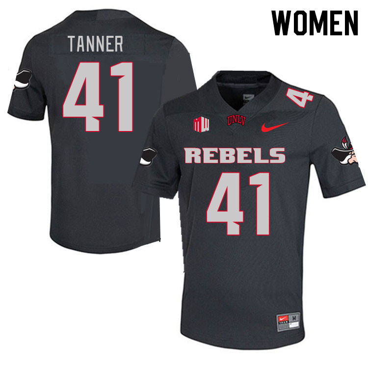 Women #41 Rashod Tanner UNLV Rebels 2023 College Football Jerseys Stitched-Charcoal - Click Image to Close